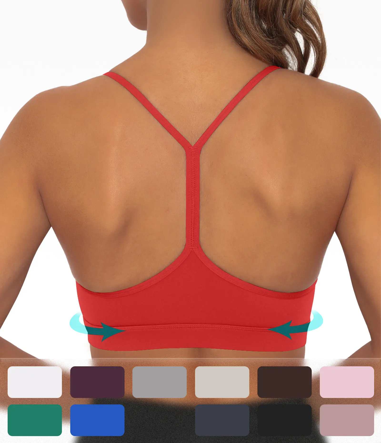 Y Back Sports Bra for Women Low Impact Racerback Workout Bras Sexy Thin Straps Yoga Bras with Removable Pads