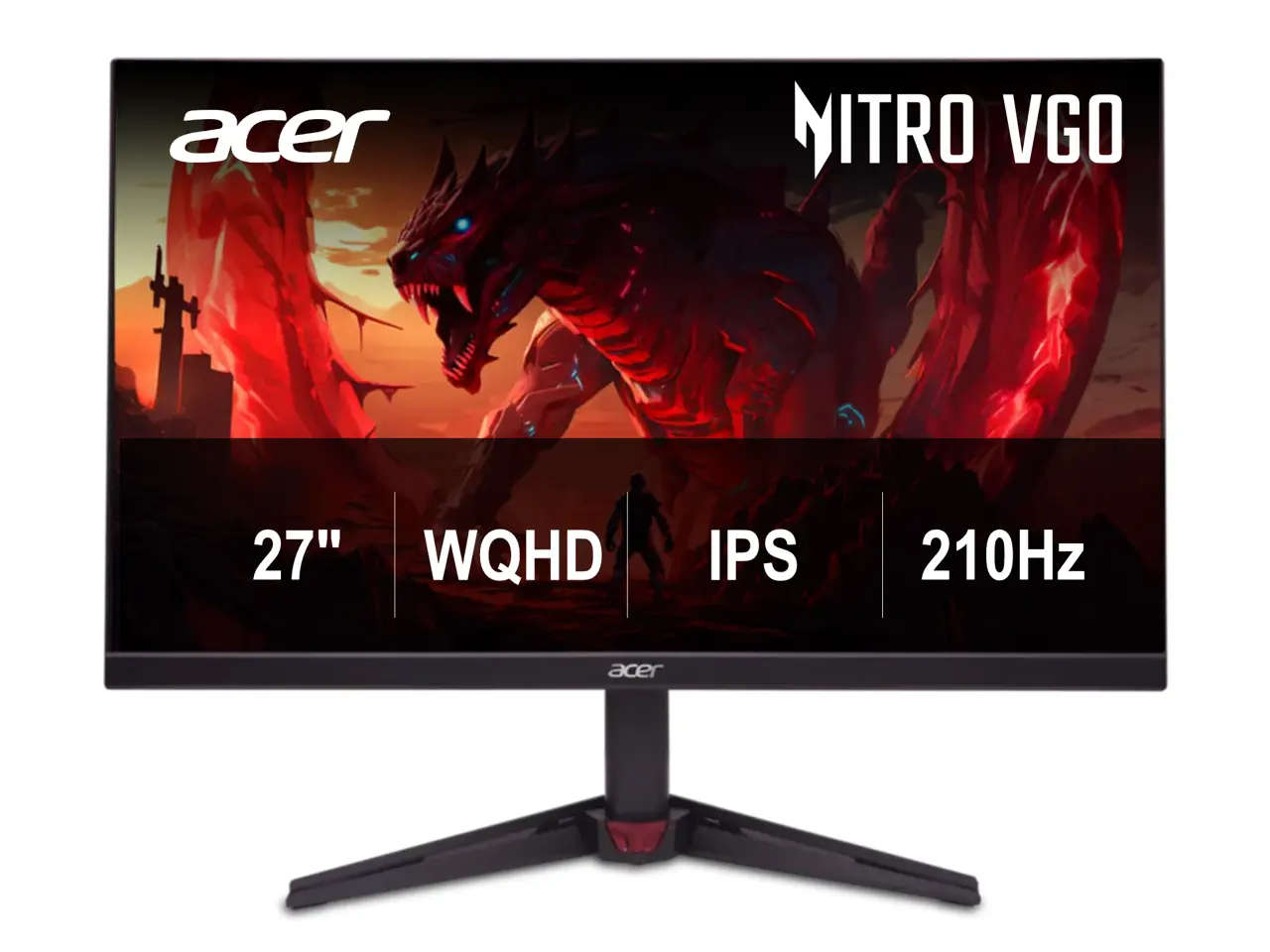 Acer Nitro 27 inch WQHD 2K 1440P 210Hz IPS with AMD FreeSync Premium 0.5ms Built-in Speakers Gaming Computer Monitor VG270U X2bmiipx
