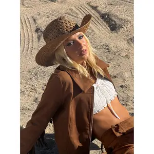 Double Take Woven Cowgirl Hat Tan