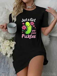 Just a Girl Who Loves Pickles Funny Pickle Costume Casual Dress