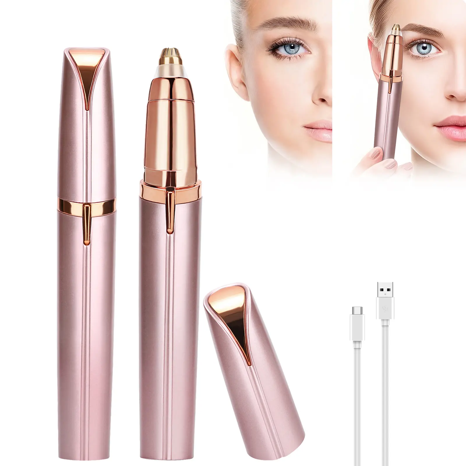 2026 Women's Rechargeable Electric Eyebrow Trimmer - Gentle, Easy-Trim Eyebrow Shaper, Handheld Portable Tool for Painless Facial Hair Removal & Daily Beauty Grooming