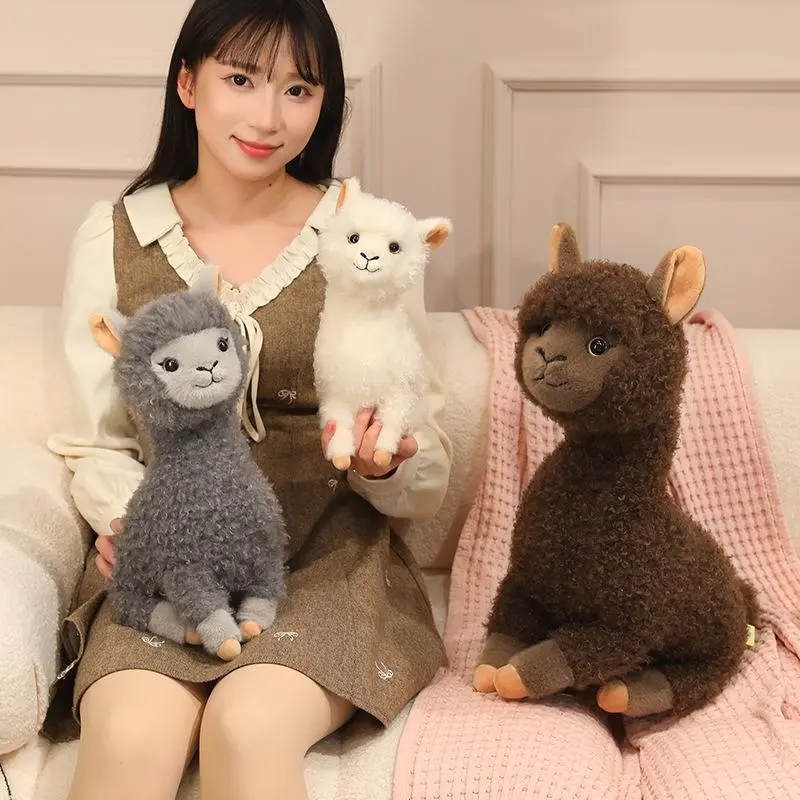 100% New High-Quality Unisex Alpaca Plush Toy - Cozy Fluffy Smiling Companion Doll, 30/40/55cm (55cm Option) for Children, Family Birthday Gift (Toys & Hobbies)