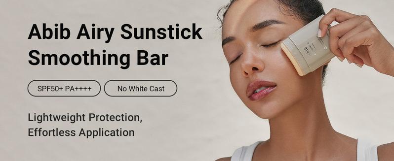 [Abib official] Abib Airy Sunstick Smoothing Bar SPF50 | Matt Finish, Non-Sticky Sun Protection for Face and Body, Long-lasting, UV Protector sunscreen