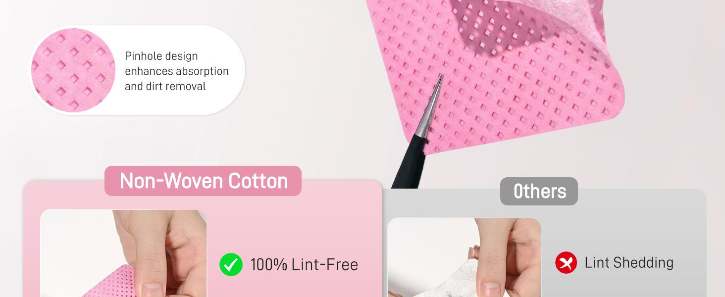 GAOY Lint Free Nail Wipes, 400 Pcs Nail Polish Remover Pads, Non-Woven Cotton Pads Gel Cleaning Wipes, Manicure Supplies for Professional Salon and DIY Art