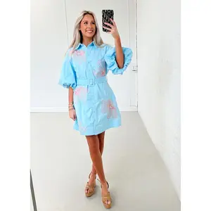 Alexis Dress - Blue/Orange