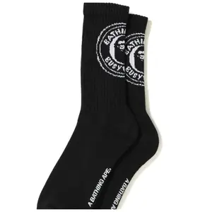 BAPE Ape Black Socks White Circle Logo