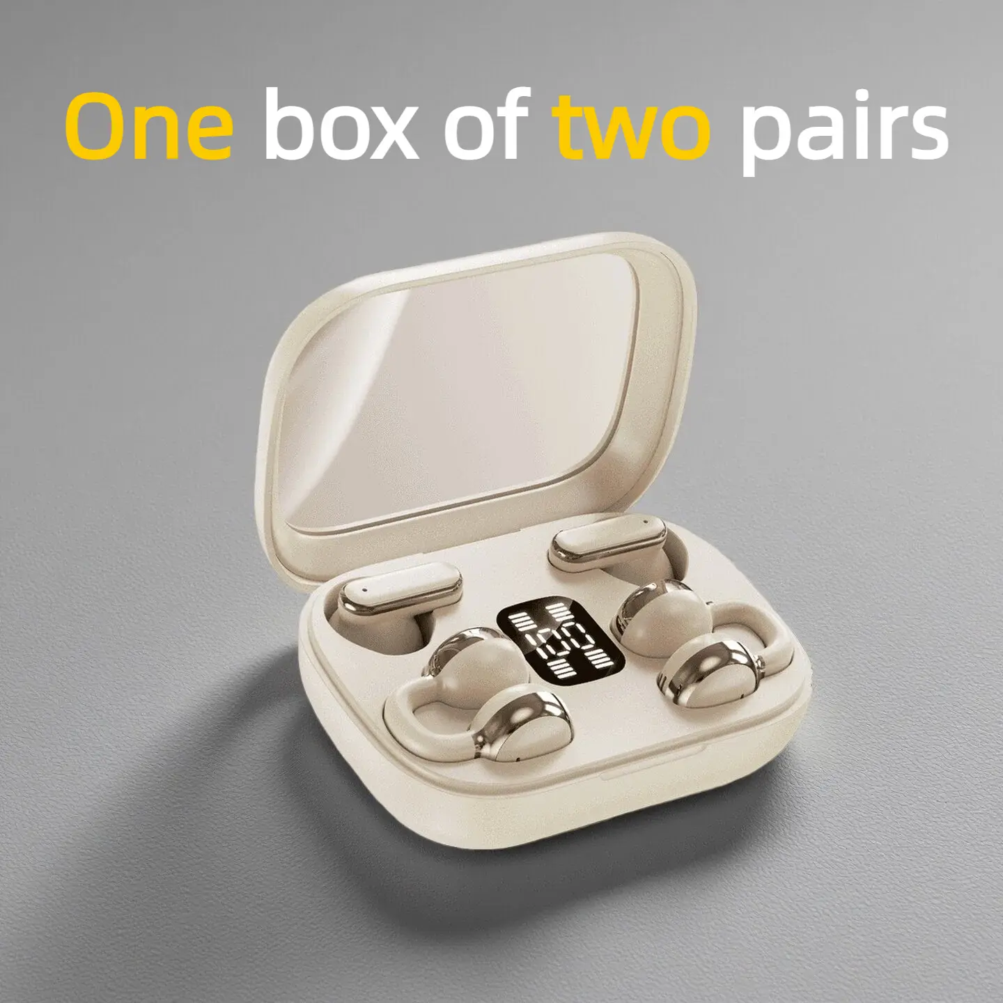 Fluffdrip Q10 2026 Wireless Clip-On TWS Earbuds (2 Pairs), Mini Transparent Digital Audio Headset , 2-in-1 Bluetooth for Android iPhone Sports, Earbuds Wireless, Bluetooth Earbuds