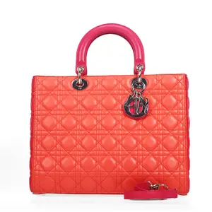Pre-owned Dior Lambskin Shoulder Bags Lady Orange 97899286