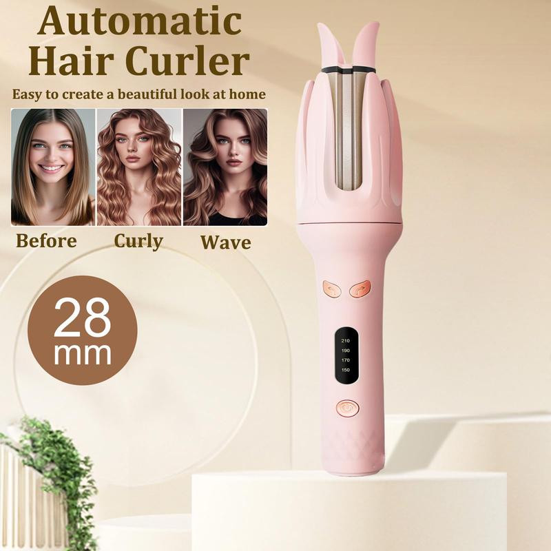 Fully automatic curling stick lazy curling tool electric rotary curler large curling without damaging hair 28mm Comfort Hair Curler,Negative Ion Automatic Hair Hair Curl Wand,Hair Styling Tools for Home,gifts for friend