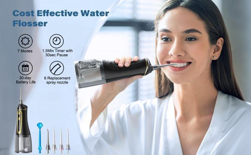 Smil Eglade Water Dental Flosser Cordless, 320ML Rechargeable Oral Irrigator for Teeth Cleaning, Portable & IPX7 Waterproof Teeth Cleaner Pick for Braces Home Travel Smil Eglade Water Dental Flosser Cordless, 320ML Rechargeable Oral Irrigator for Teeth Cleaning, Portable & IPX7 Waterproof Teeth Cleaner Pick for Braces Home Travel