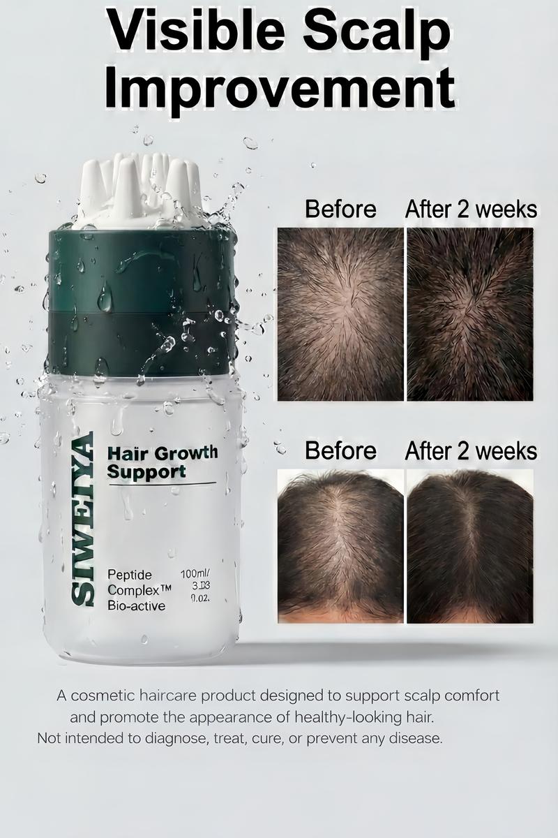 Korean Hair Growth Scalp Serum — Peptide Complex Formula for Thinning Hair, Supports Fuller-Looking Strands, Plant-Based Bio-Active Care to Strengthen Roots & Soothe Scalp