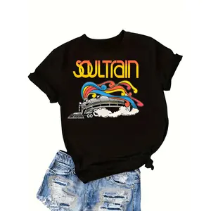 Men's Short Sleeve T-Shirt Women's fashionable T-shirt with the "Soul Train" design, featuring rich colors and a casual style, is an ideal gift for any occasion.