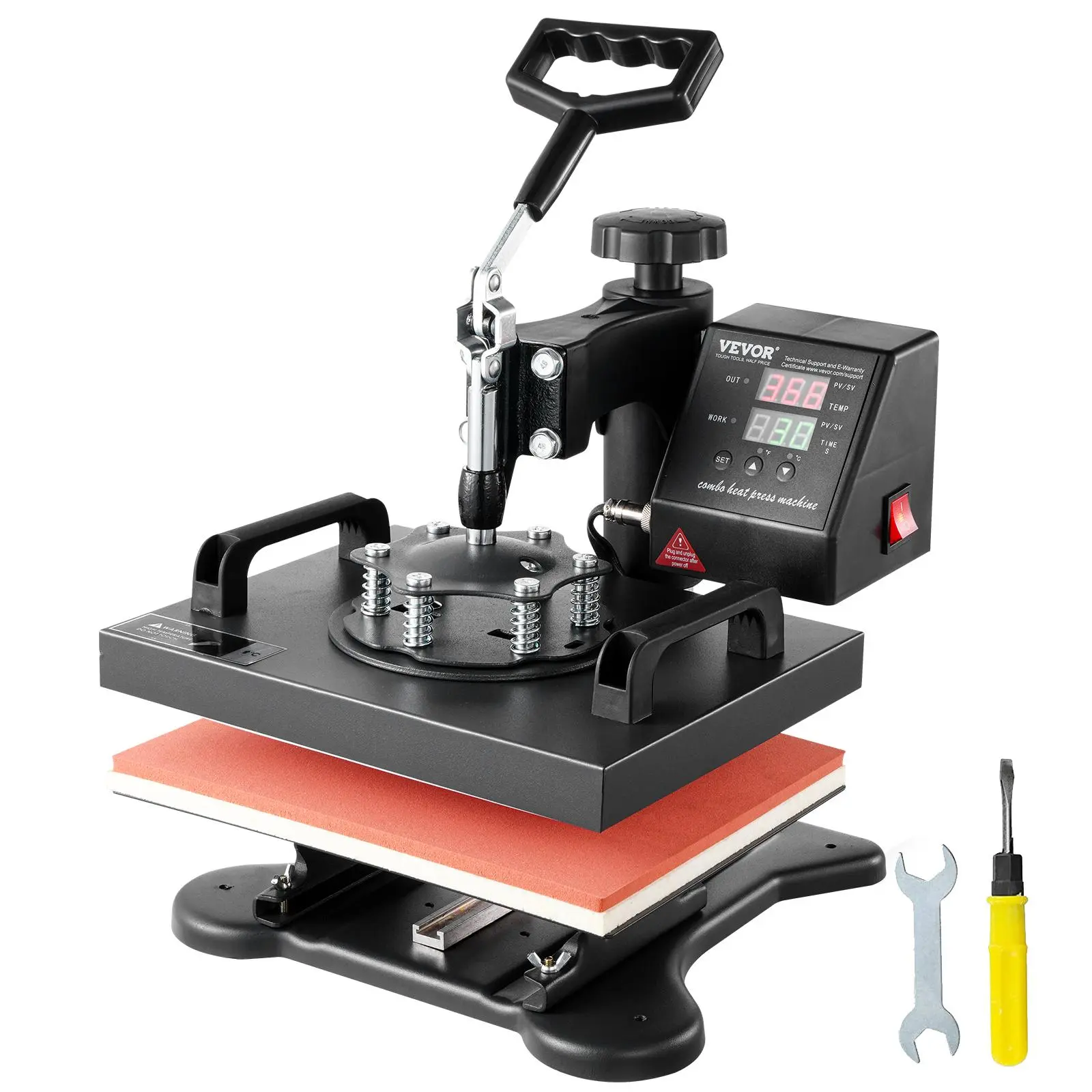 【Summerfinds】VEVOR Heat Press, 12x10Inch T-Shirt Press Machine, T-shirt Press Heat Press 30x23cm Printing Machine Heat Transfer Sublimation Machine for T-shirts