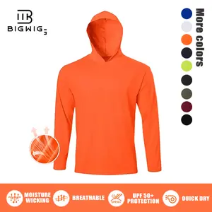 Men Long Sleeve Tee Shirts with Hooded 1 Pack Athletic Pullover Dry Fit Sweatshirts Gym Hoodies Men's Work T-Shirts UPF 50+ Sun Protection Quick Dry Athletic Running Activewear Long Sleeve Sun Protection Fishing Swim Beach