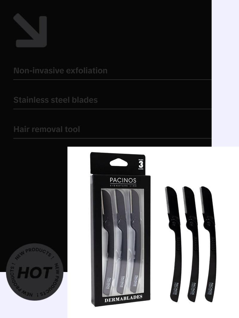 Pacinos Signature Line Derma Blades - Stainless Steel Exfoliating Blades for Skincare and Facial Comfort Cutting Exfoliate