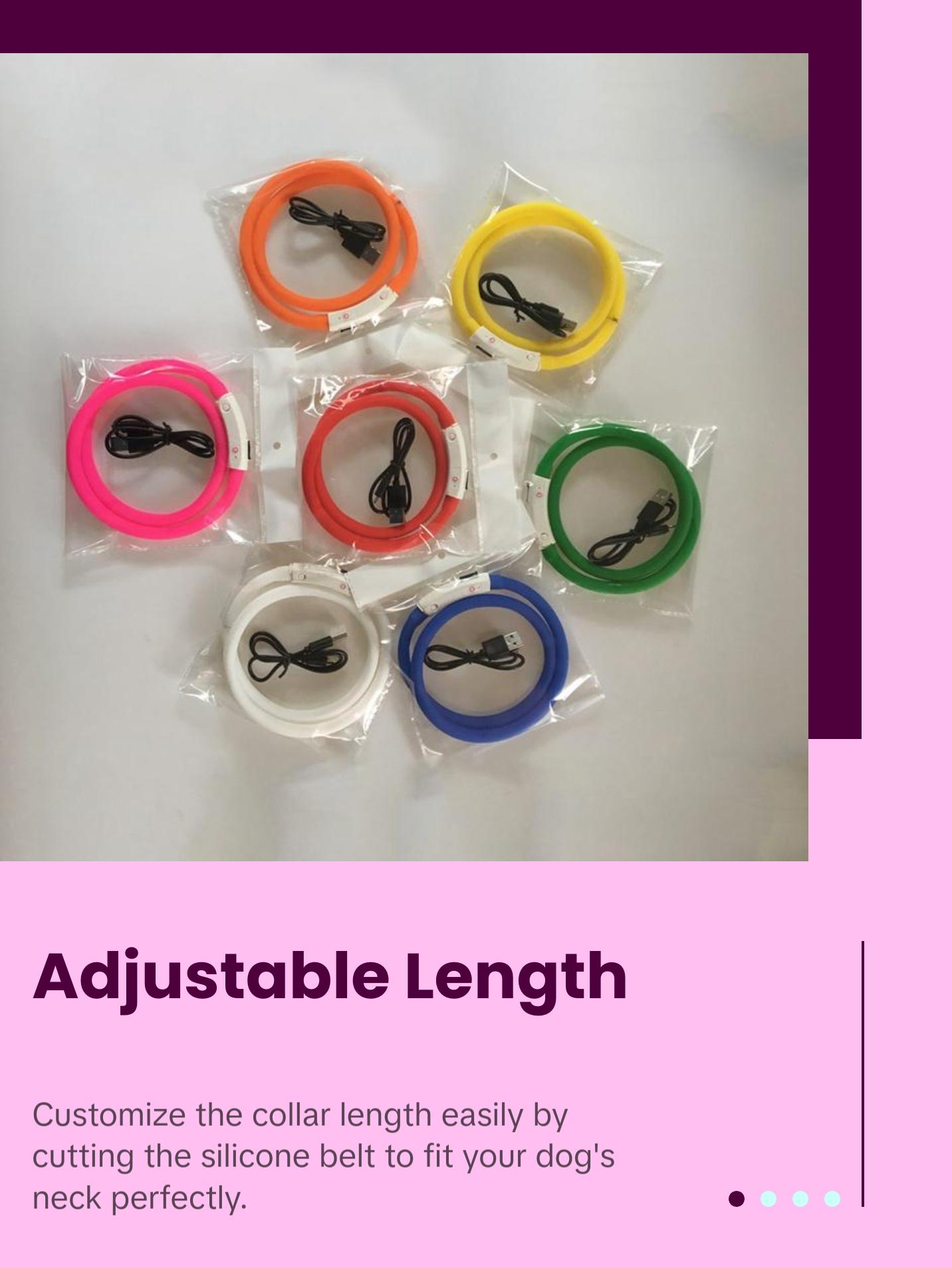 LED Glowing Dog Collar USB Charging Pet Dog Collar Night Luminous Dog Collars Rechargeable Night Safety Flashing Necklace Dog