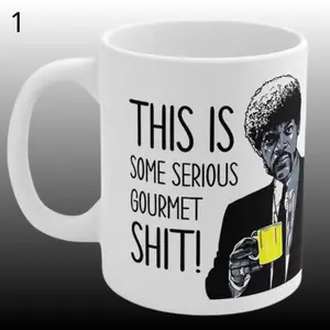 Pulp Fiction Jules Winnfield Serious Gourmet Shit Mug, Samuel L Jackson Jimmie Dimmick Coffee Quote Cup, Quentin Tarantino Movie Fan Merchandise