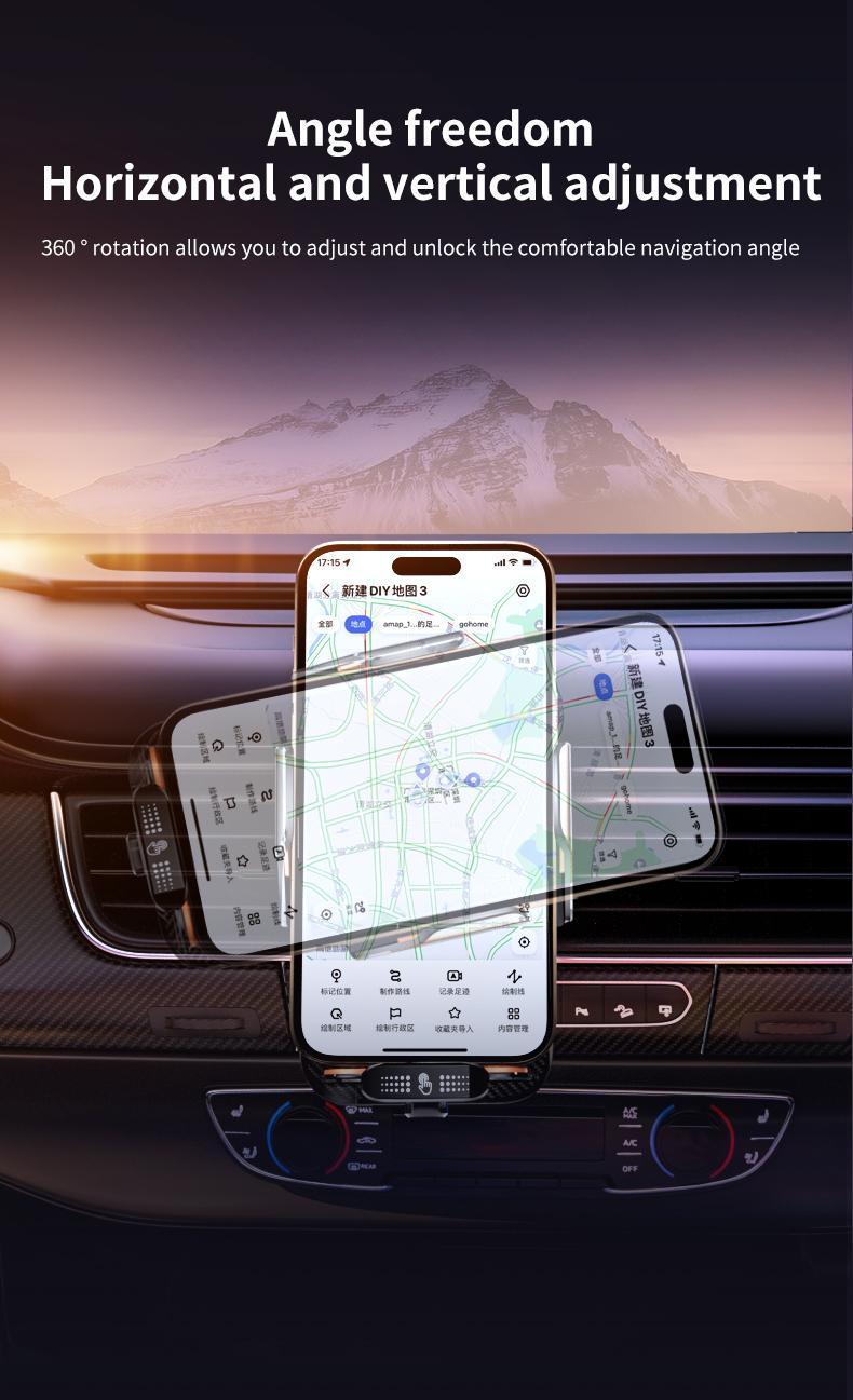 Wireless Car Charger Fast Rotatable Auto Clamping Car Charger Phone Holder fit iPhone Pro  tags Smartphone Cellphone Charging Electronic magnetic 360 rotating Lightning Bracket