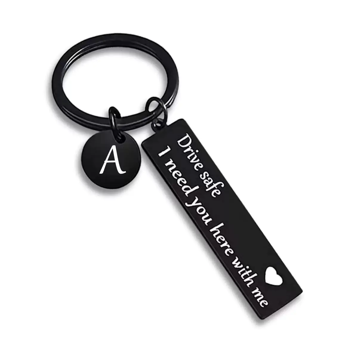 Stainless Steel Drive Safe Keychain - Engraved Initials, 26-Letter Circular Pendant, Compact, Corrosion Resistant, Custom Designs Men's Fashion Accessory, Ideal Christmas/Birthday Gift for Boyfriend, Engraved Initials Keychains, Circular Pendant Keychains