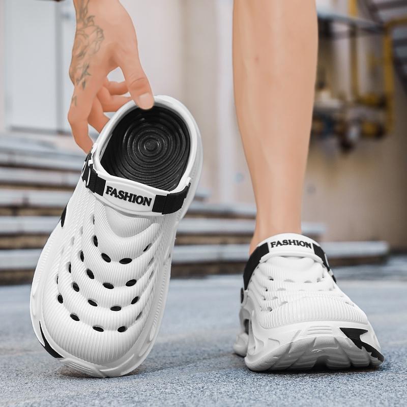 Summer Men's Clogs Outdoor Thick Sole Non-Slip Odor Resistant Durable Quick Drying Soft Beach Sandals