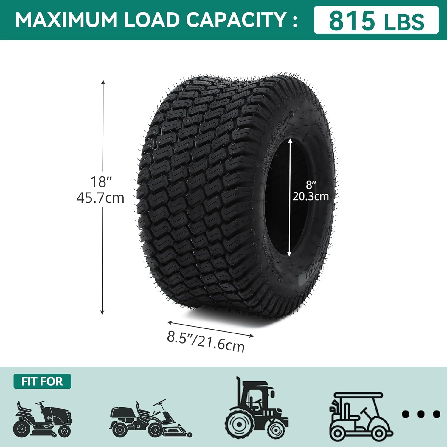 YITAMOTOR 18x8.5-8 Lawn Mower Tires, Suitable for Lawnmowers, Motorcycles, Garden Tractors, Golf Carts, and Farm Equipment, 4Ply, Set of 2 YITAMOTOR 18x8.5-8 Lawn Mower Tires, Suitable for Lawnmowers, Motorcycles, Garden Tractors, Golf Carts, and Farm Equipment, 4Ply, Set of 2