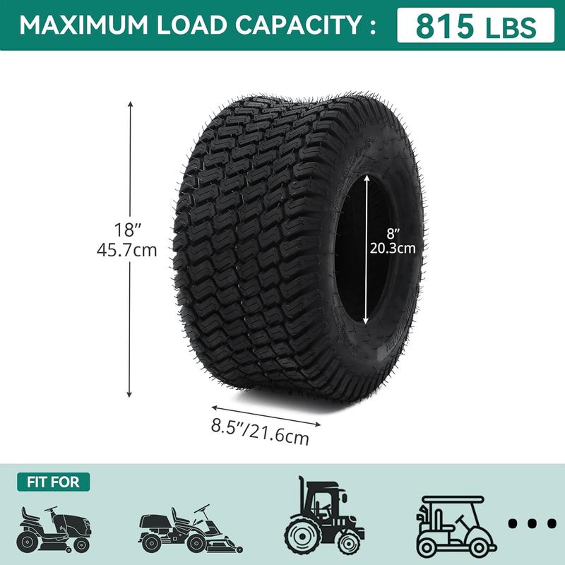 YITAMOTOR 18x8.5-8 Lawn Mower Tires, Suitable for Lawnmowers, Motorcycles, Garden Tractors, Golf Carts, and Farm Equipment, 4Ply, Set of 2