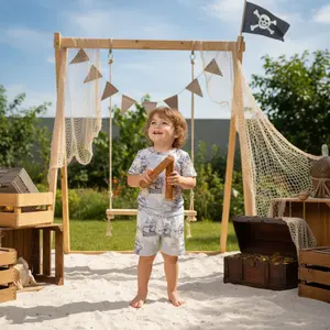 Bamboo Short Sleeve Two-Piece Set Sailor