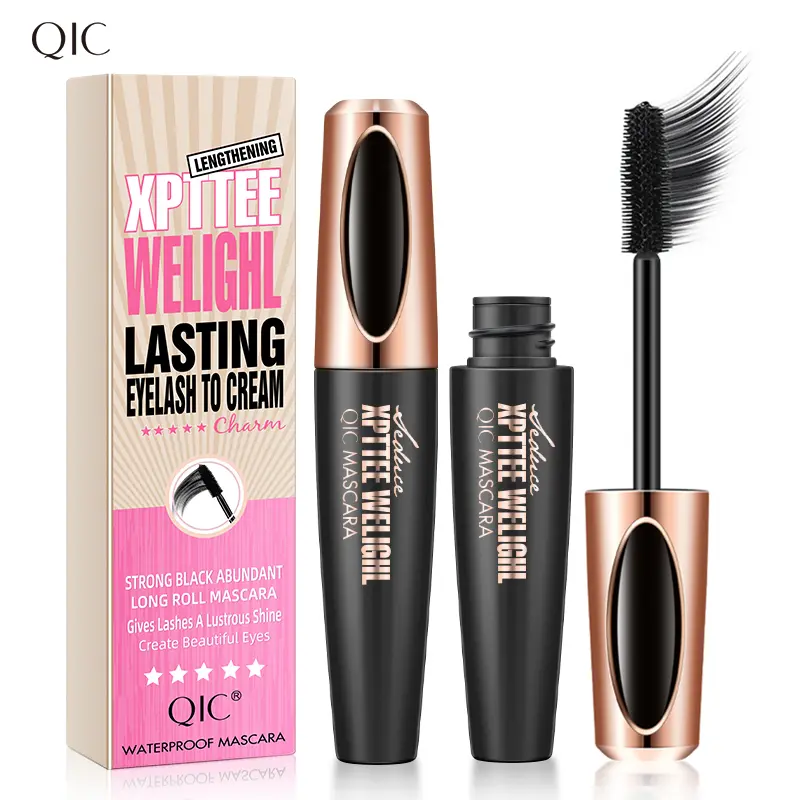 4D Waterproof Silk Fiber Mascara - Flawless Cosmetic, Smudge-Resistant, Quick-Dry, Lash Lift for Curl, Length & All-Day Dramatic Lashes for Women