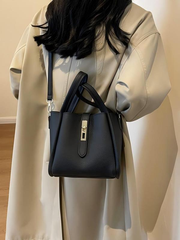 2026 Women's Elegant Solid Color Handbag, Fashion  Leather Shoulder Bag for Daily Used, Casual Trendy Versatile High-quality Commuting Bag, Girl Fashionable Bag,  Tote Satchel PU