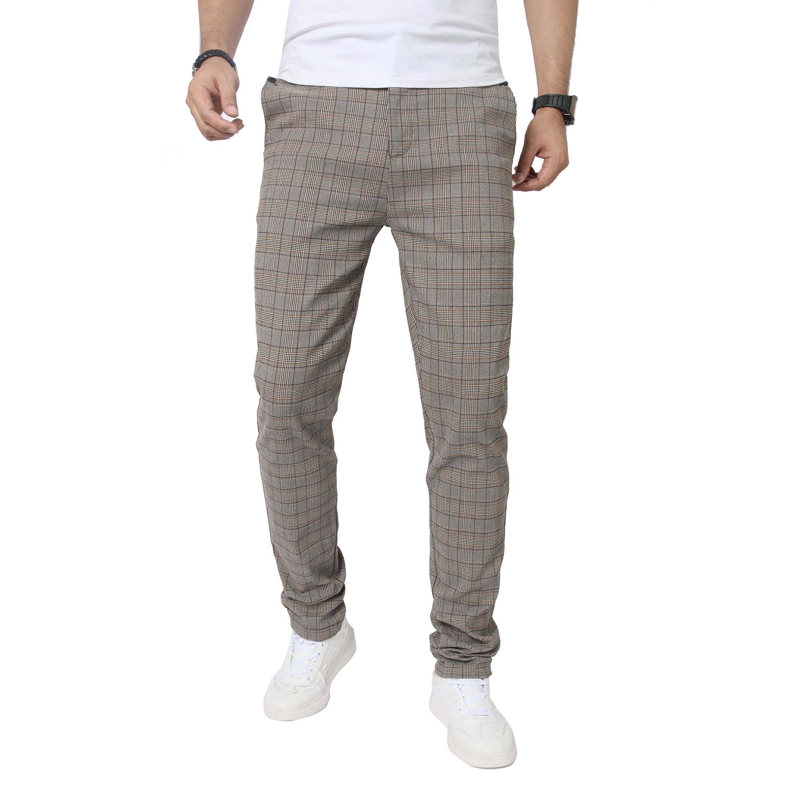 JUNBAOSS Men's Slim Fit Stretch Dress Pants Plaid Skinny Pants for Men, Straight Leg Fashion Comfort Flex Waist Pants, Men's Casual Business Golf Dress Chinos Pants