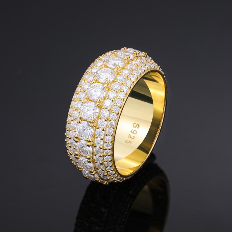 【#R60 】UCCIYO Fine Jewelry VVS1 Synthetic Moissanite Rings For Men Hip Hop Pave Setting S925 Sterling Silver Rings Hip Hop Jewelry FallFreshness