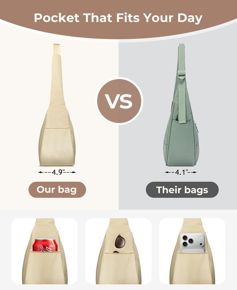 Crescent Moon Bag Aesthetic 2026 ~Single Strap Purse for Women | Soft Macaron Color Crossbody Bag ~ Small but Mighty Capacity ~ Cute Boho Daypack & Shoulder Bag