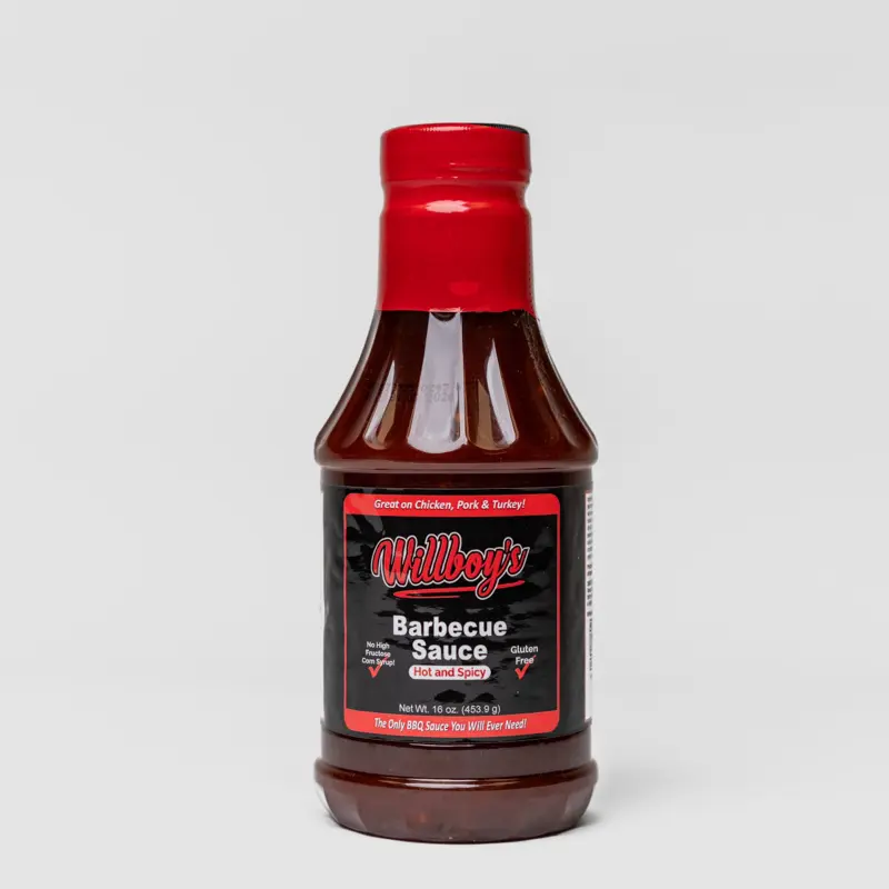 Willboy's Hot and Spicy Barbecue Sauce  Low Sugar, Gluten Free, No High Fructose Corn Syrup