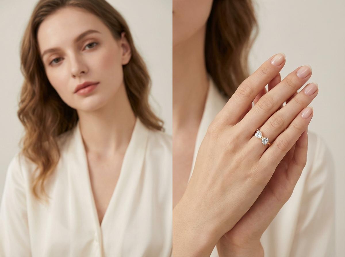 ATTA GEMS Classic D VVS1 Color Heart Cut 1.6CT Synthetic Moissanite Ring for Women Adult 925 Sterling Silver Rings Engagement Wedding jewellery Gift R265