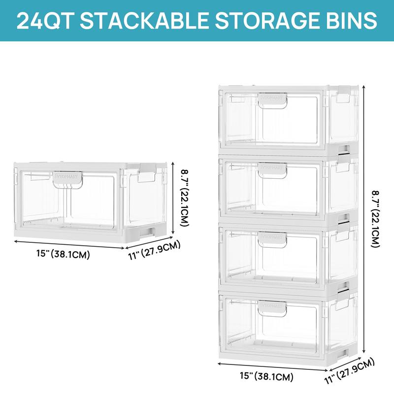 [Valentine's Day Gift] Vtopmart 2-4 Pack Hat Organizer for Baseball Caps, Clear Hats Holder Box with Drawer, Large Cap Storage with Sliding Tray, Stackable Rack Display Case with Magnetic Door, Each Holds 12 Hats