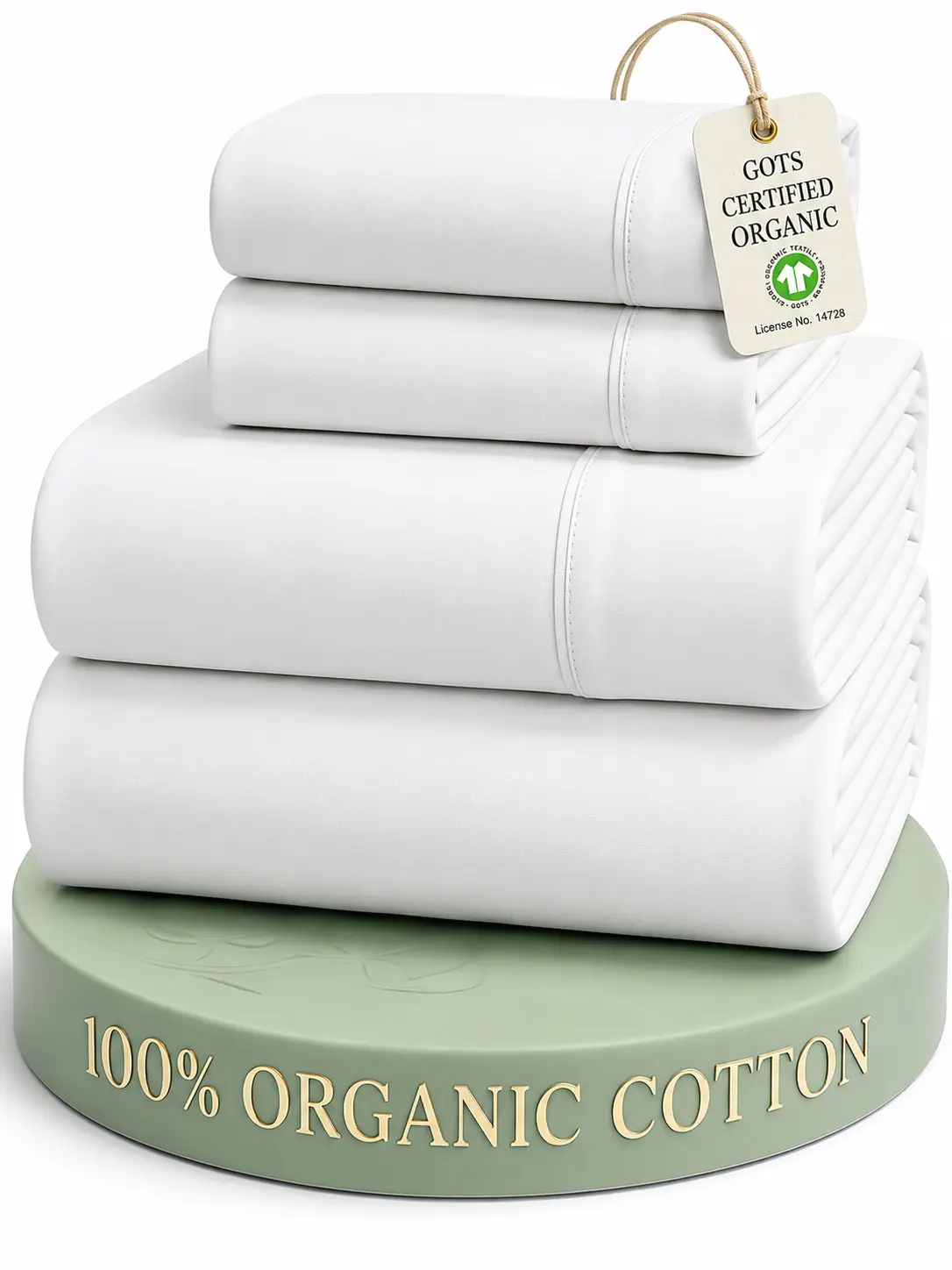 LANE LINEN | 100% Organic Cotton Percale Bedding Set with 15" Deep Pocket Fitted Sheet – Clean Living Low-Tox Sheets, Dorm Room Bed Essentials – Breathable Hotel Quality Cooling Sheets