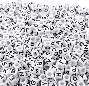 700PCS White Letter Beads Alphabet Beads for Making DIY (6mm)