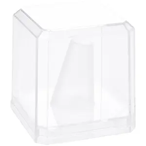 Pioneer Plastics Acrylic Ring Finger Display Case with Clear Base, 2.25" W x 2.25" D x 2.5" H