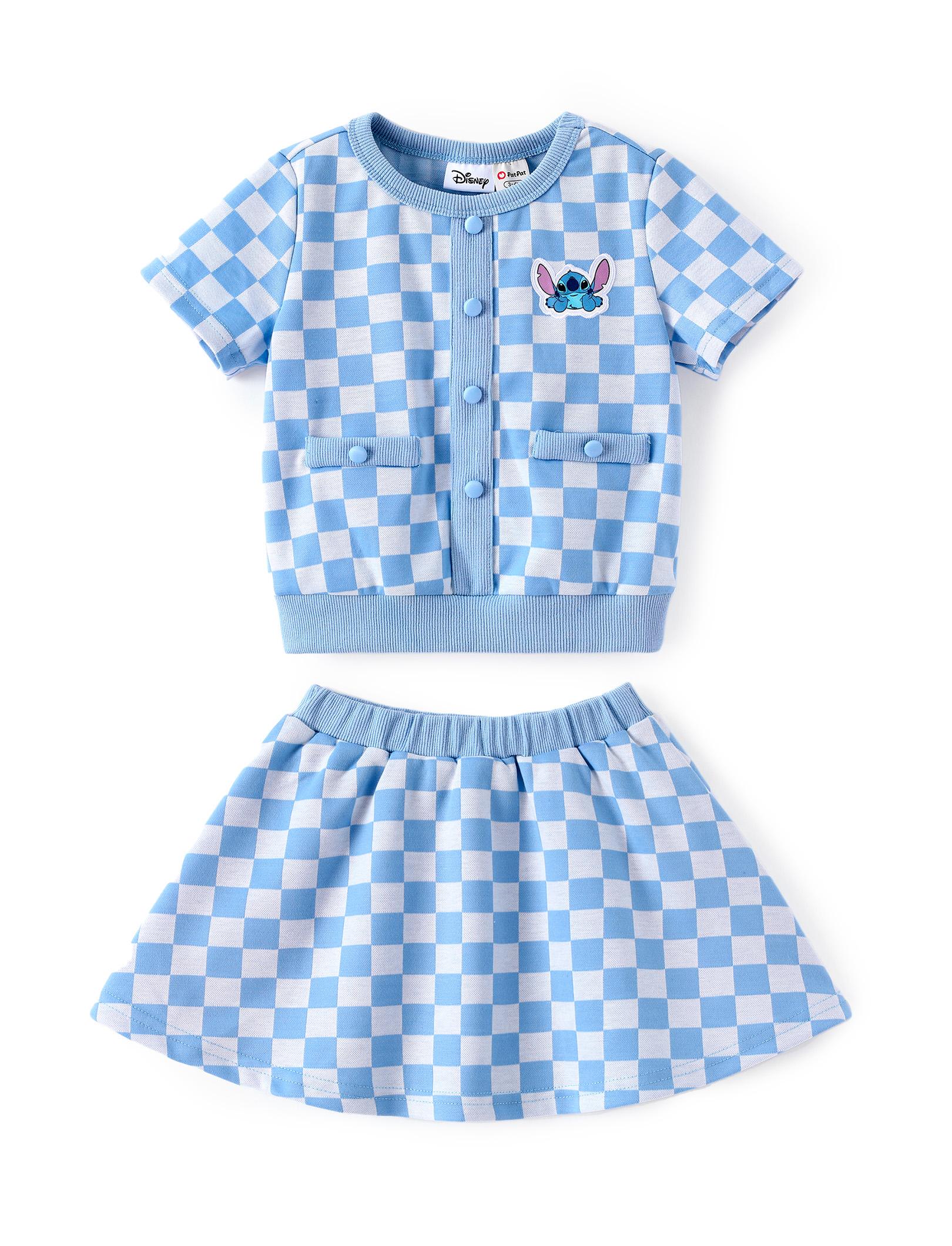 PatPat Disney Princess Ariel Little Mermaid Toddler Girls 2-Piece Pearl Button Knit Top & Tweed Skirt Set for Ages 2-9 Years Cute Minnie SpringGlowUp RefreshedLook