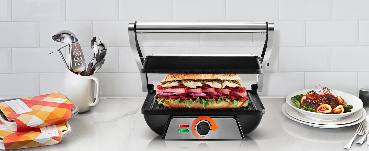 SUSTEAS Sandwich Maker Multi-Function Electric Indoor Grill, Non-Stick Panini Maker with Grease Tray Nonstick Griddle Toastie Machine Toastiemachine Kitchen Appliances Multifunction SUSTEAS Sandwich Maker Multi-Function Electric Indoor Grill, Non-Stick Panini Maker with Grease Tray Nonstick Griddle Toastie Machine Toastiemachine Kitchen Appliances Multifunction