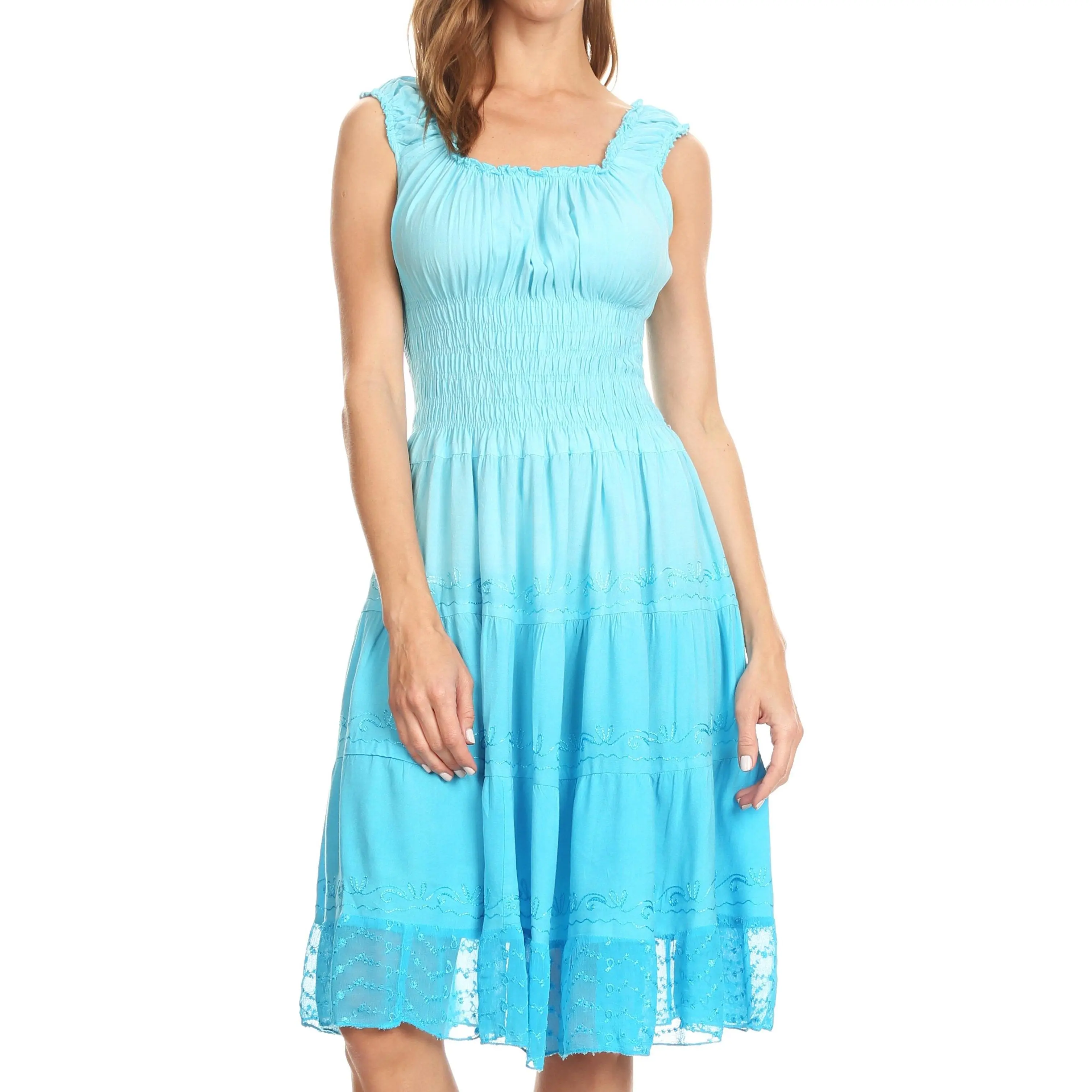 Sakkas Spring Maiden Ombre Peasant Dress