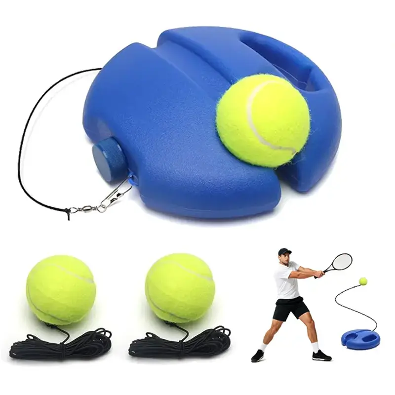 1 Set Tennis Training Kit with 2 Tennis Bouncing Balls and Practice Ropes, Solo Rebound Trainer for Beginners to Improve Tennis Skills Anytime, Anywhere, Self Training Tennis Practice Tool for Home Workout, Outdoor Sports, Coordination Training