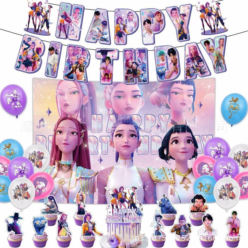 K-Pop Demon Hunter birthday party decorations, K-Pop Demon Hunter ...