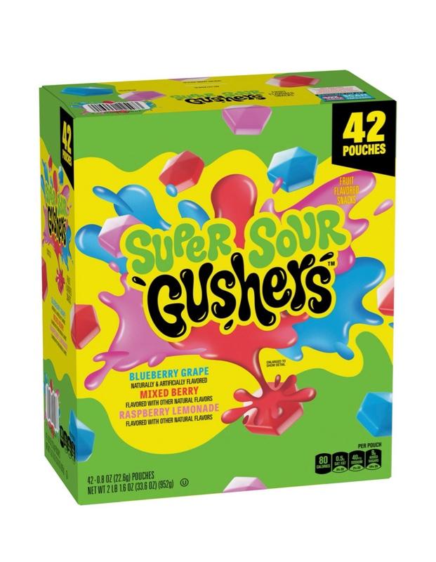 Gushers Strawberry & Tropical Variety Pack 0.8 oz - 42 Pouches of Fun and Colorful Treats, Good Source of Vitamin C, Gluten Free, Gelatin Free addict