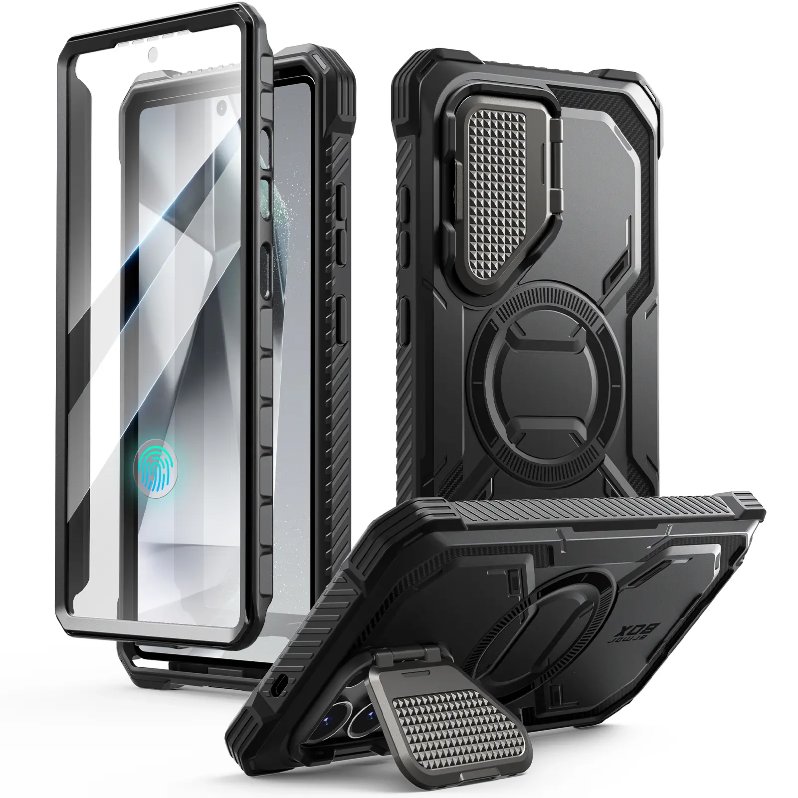 i-Blason Phonecase for Samsung Galaxy S26 Ultra /S25 Ultra /S24 Ultra /S25 Plus/S24 Plus/S26/S25/S24  Case MagSafe with Camera Cover Stand [Support Wireless Charger] 360 Full-Body Case with Screen Protector & Kickstand Phone Cases Magnetic Fingerprint,sum
