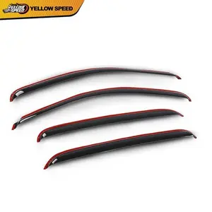 Window Visor Vent Rain Sun Guards Fits 07-14 Chevy Silverado GMC Sierra Crew Cab