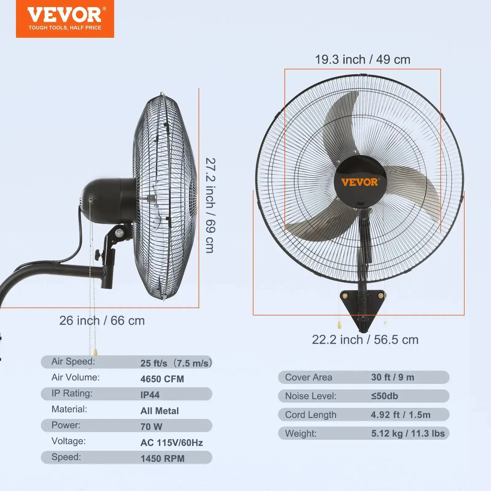 20 Inch--3 Speed 4650 CFM Oscillating