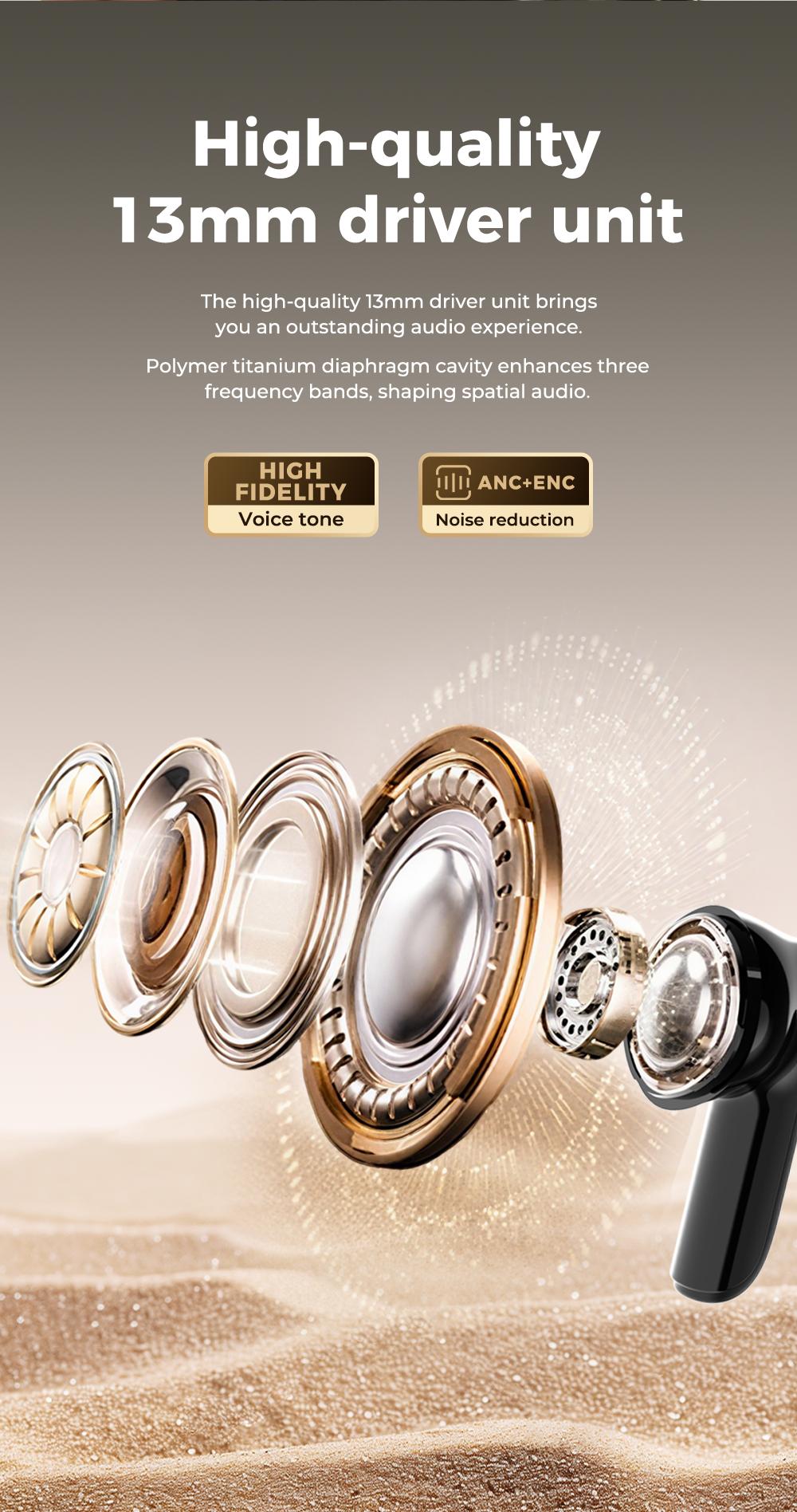 MINISO 103  AI Headset Translates 134 Languages Wireless Noise Cancelling Earbuds with Smart Screen Case, Clear Calls, App Translation, 30H Battery, Bluetooth 6.0, IPX5