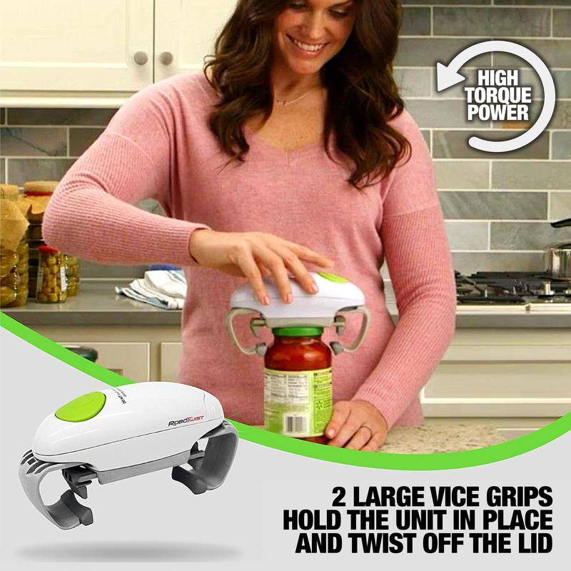 RoboTwist Automatic Jar Opener, Deluxe Accessibility Model with Enhanced Torque, Hands-Free Electric Opener for All Jar Sizes – Ideal for Limited Grip Strength and Easy for Anyone to Use