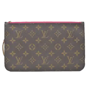 Pre-owned Louis Vuitton canvas Clutches & Wristlets $600 Monogram Neo Neverfull GM MM Pochette Fuchsia AR5105